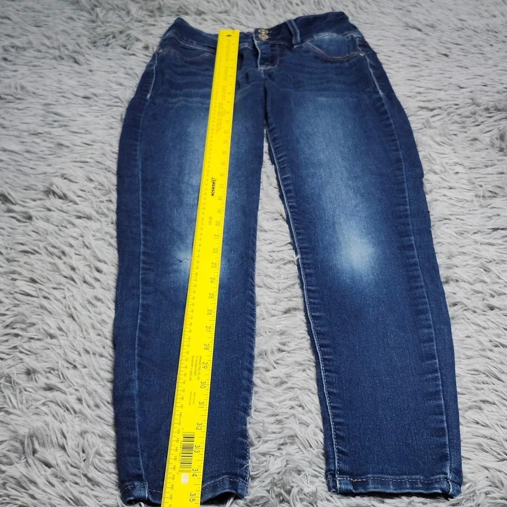 Wallflower Sassy Skinny Jeans Womens Juniors 0 Blue High Rise Denim‎ WFM10481S